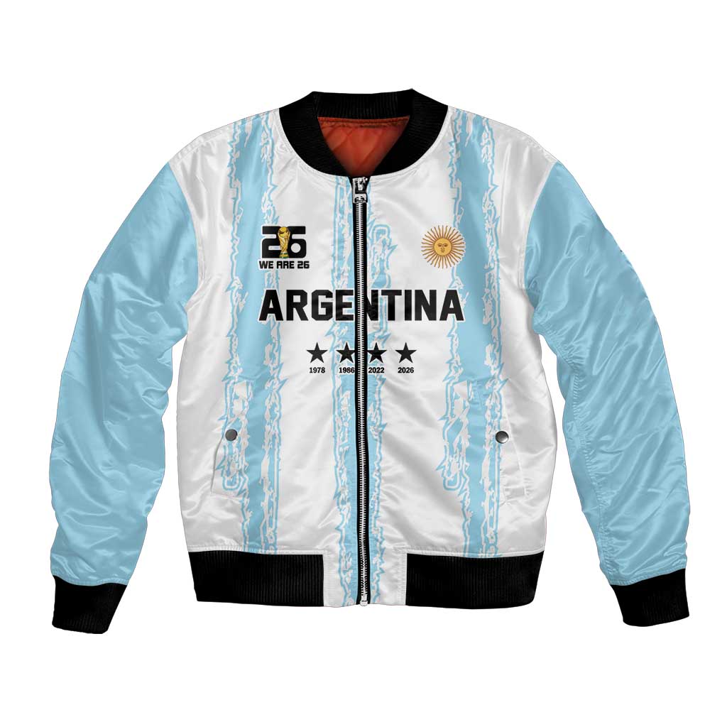 World Football 2026 Argentina Custom Bomber Jacket Past Champions Future Legends Blue - Wonder Print Shop