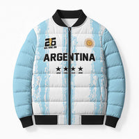 World Football 2026 Argentina Custom Bomber Puffer Jacket Past Champions Future Legends Blue - Wonder Print Shop