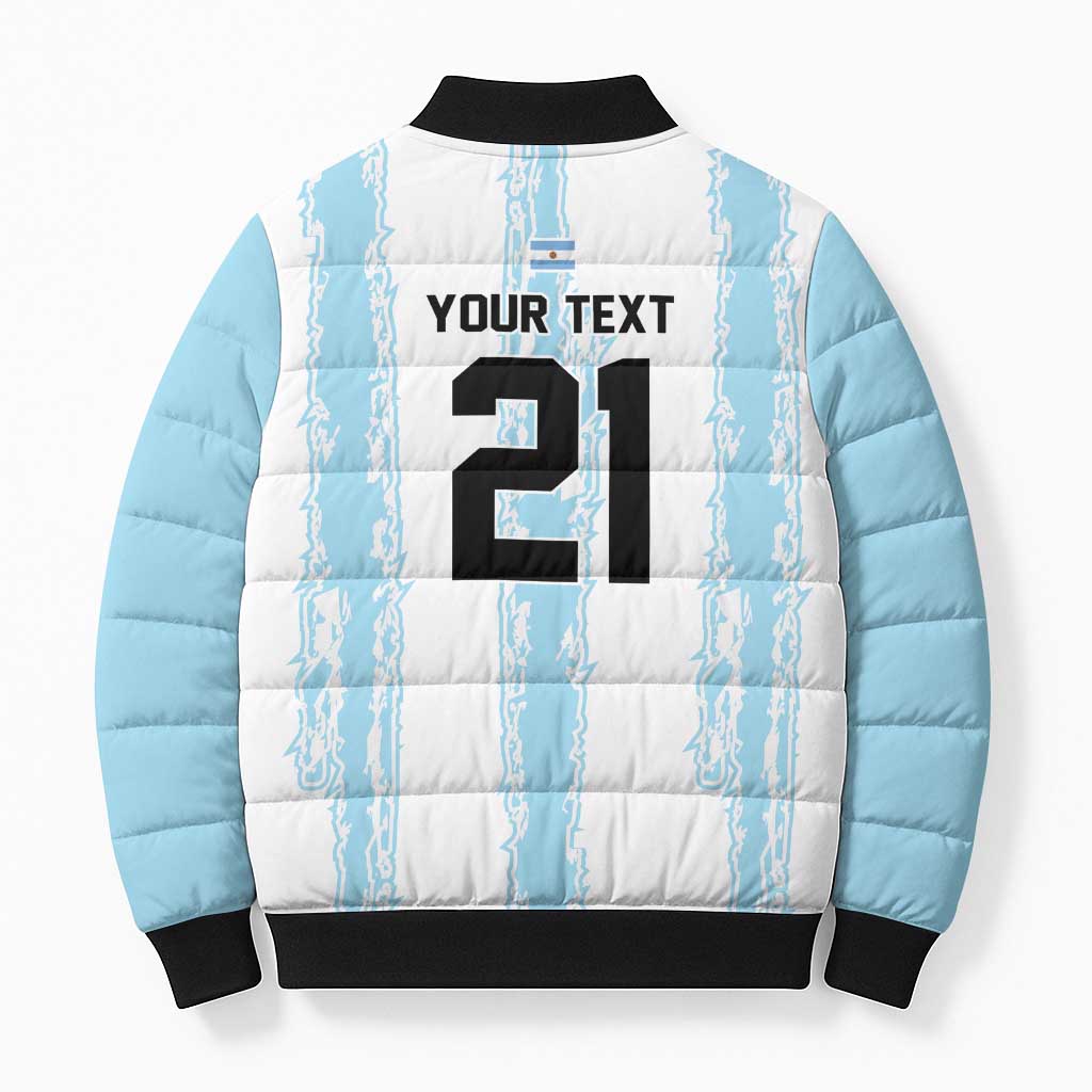 World Football 2026 Argentina Custom Bomber Puffer Jacket Past Champions Future Legends Blue - Wonder Print Shop