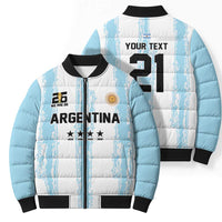 World Football 2026 Argentina Custom Bomber Puffer Jacket Past Champions Future Legends Blue - Wonder Print Shop