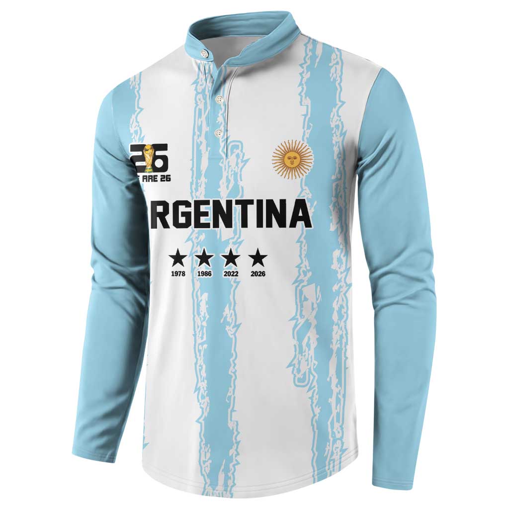 World Football 2026 Argentina Custom Button Sweatshirt Past Champions Future Legends Blue - Wonder Print Shop
