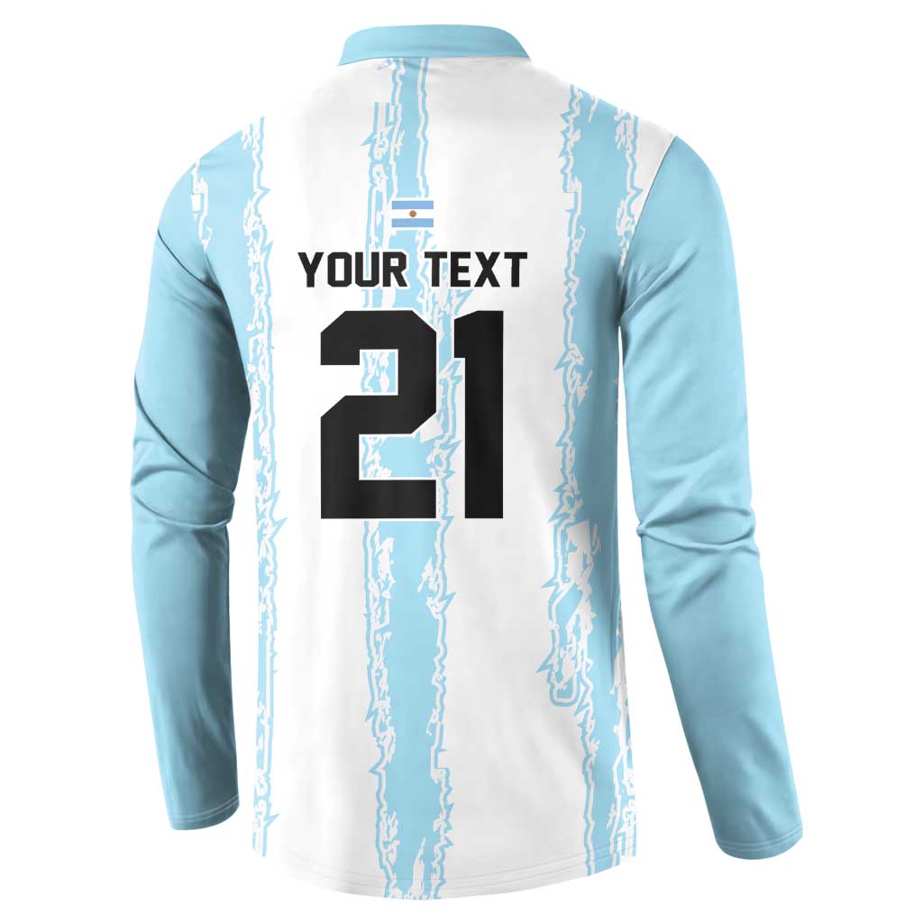 World Football 2026 Argentina Custom Button Sweatshirt Past Champions Future Legends Blue - Wonder Print Shop