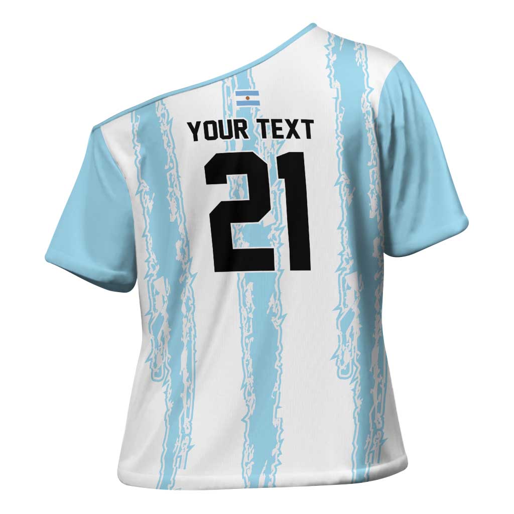 World Football 2026 Argentina Custom Cross Shoulder Shirt Past Champions Future Legends Blue - Wonder Print Shop