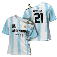 World Football 2026 Argentina Custom Cross Shoulder Shirt Past Champions Future Legends Blue - Wonder Print Shop