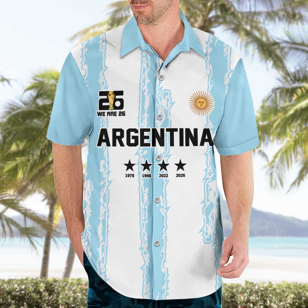 World Football 2026 Argentina Custom Hawaiian Shirt Past Champions Future Legends Blue - Wonder Print Shop