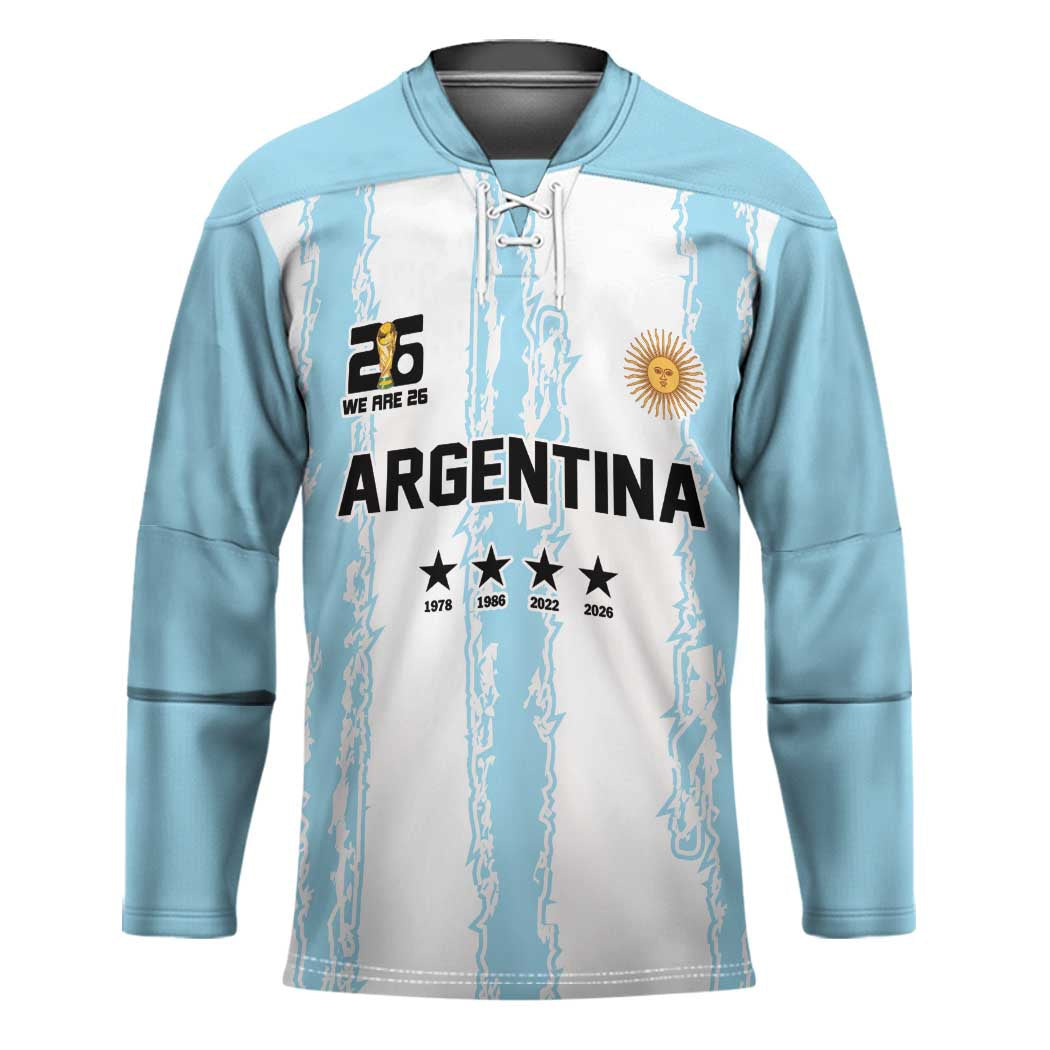 World Football 2026 Argentina Custom Hockey Jersey Past Champions Future Legends Blue - Wonder Print Shop