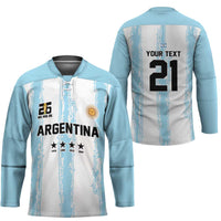 World Football 2026 Argentina Custom Hockey Jersey Past Champions Future Legends Blue - Wonder Print Shop