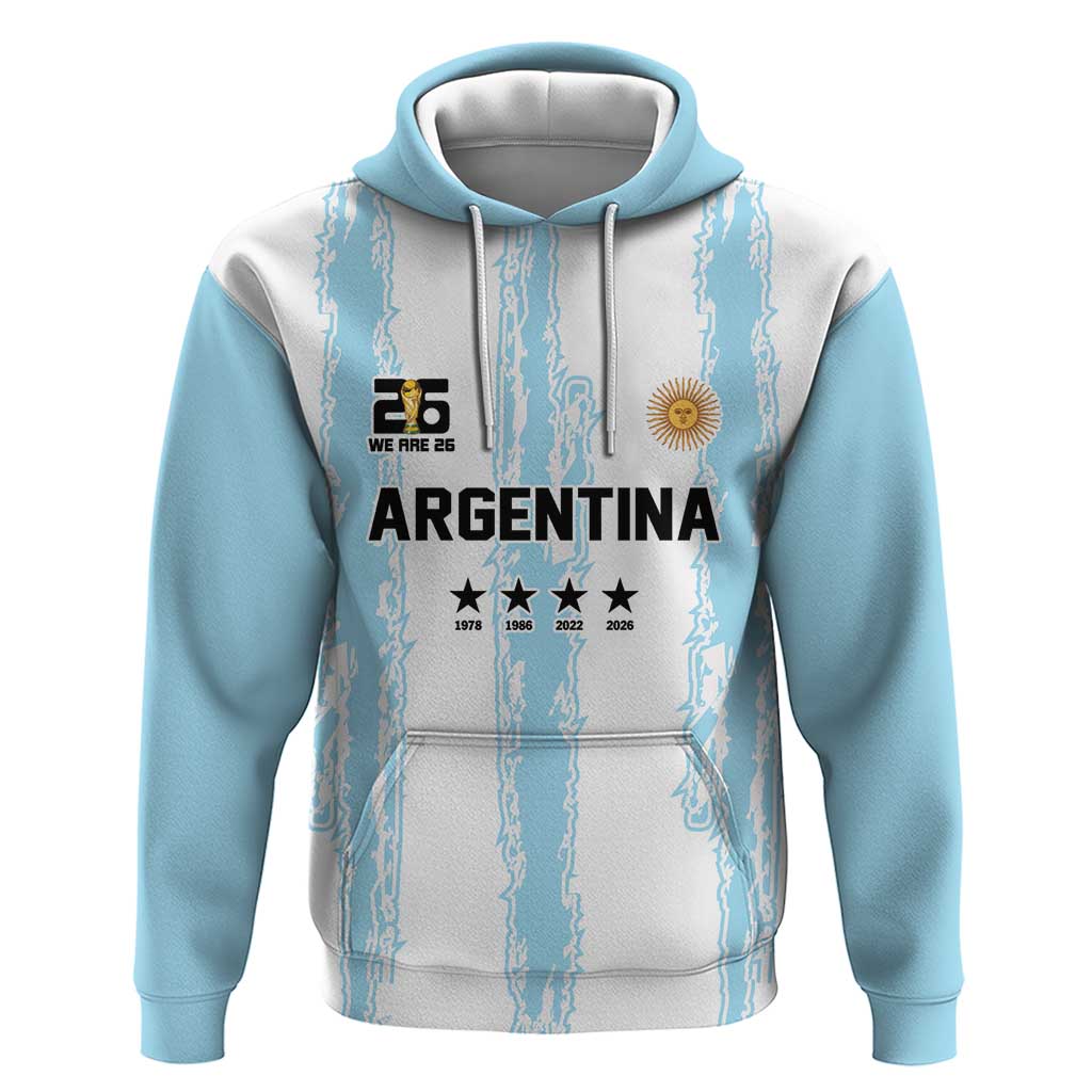 World Football 2026 Argentina Custom Hoodie Past Champions Future Legends Blue - Wonder Print Shop