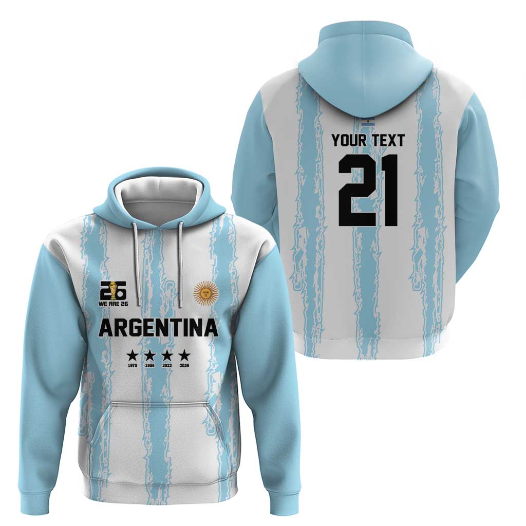 World Football 2026 Argentina Custom Hoodie Past Champions Future Legends Blue - Wonder Print Shop