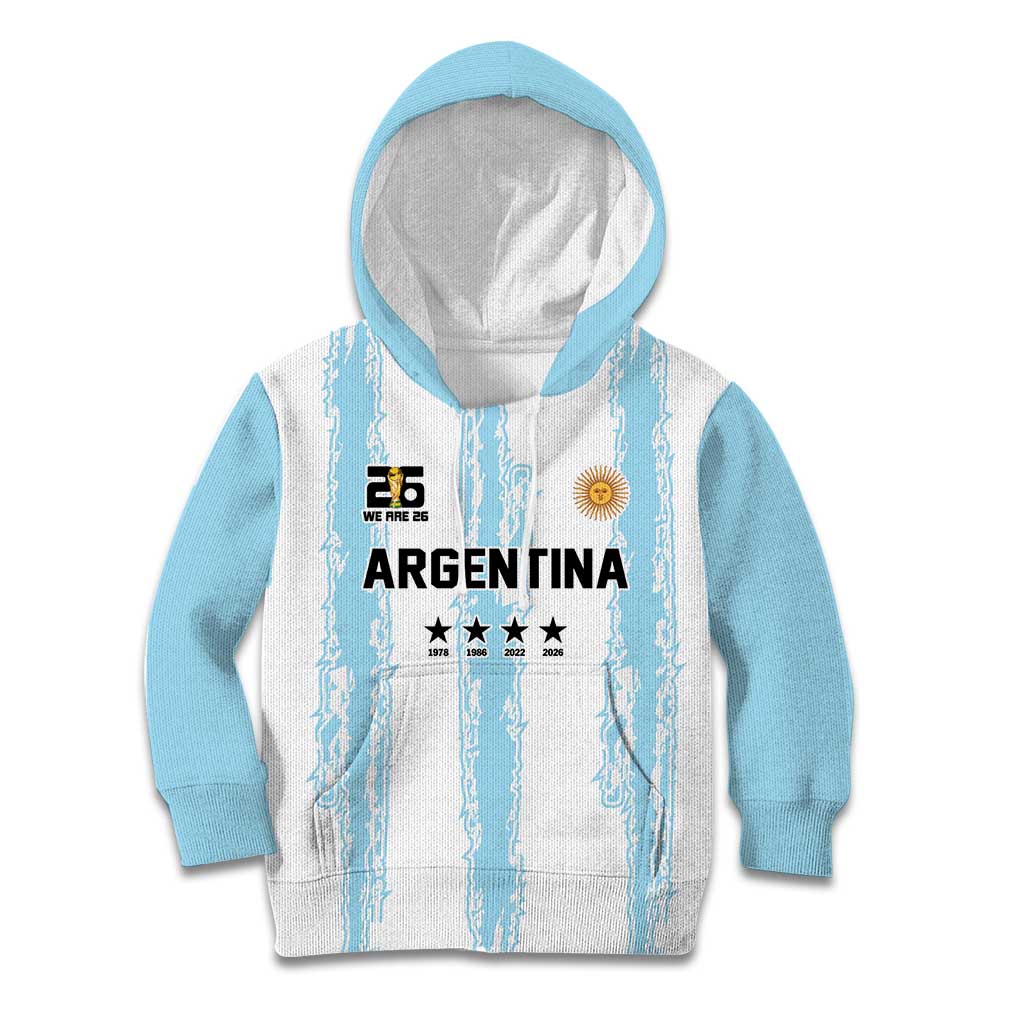 World Football 2026 Argentina Custom Kid Hoodie Past Champions Future Legends Blue - Wonder Print Shop