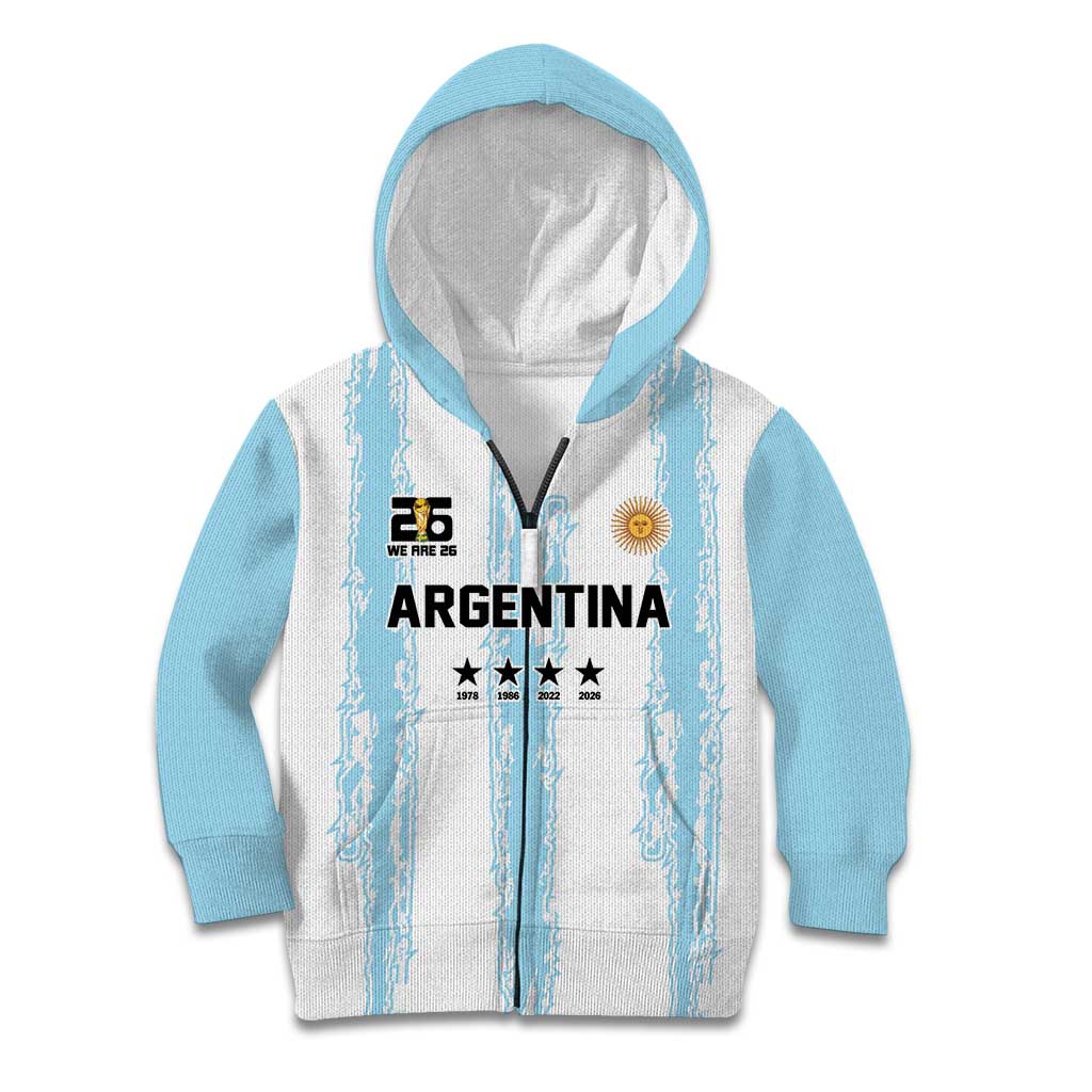World Football 2026 Argentina Custom Kid Hoodie Past Champions Future Legends Blue - Wonder Print Shop