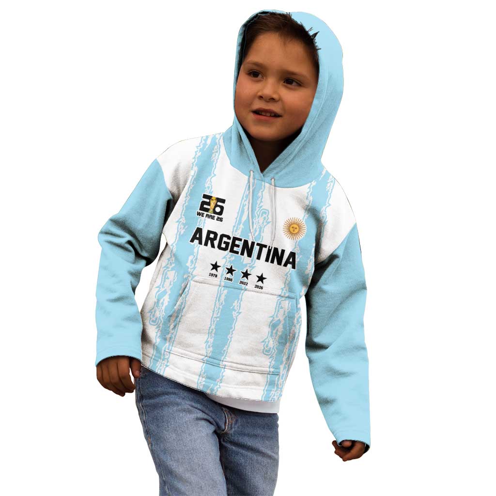 World Football 2026 Argentina Custom Kid Hoodie Past Champions Future Legends Blue - Wonder Print Shop