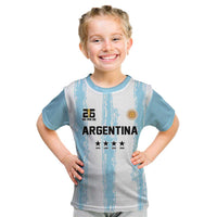 World Football 2026 Argentina Custom Kid T Shirt Past Champions Future Legends Blue - Wonder Print Shop