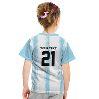 World Football 2026 Argentina Custom Kid T Shirt Past Champions Future Legends Blue - Wonder Print Shop