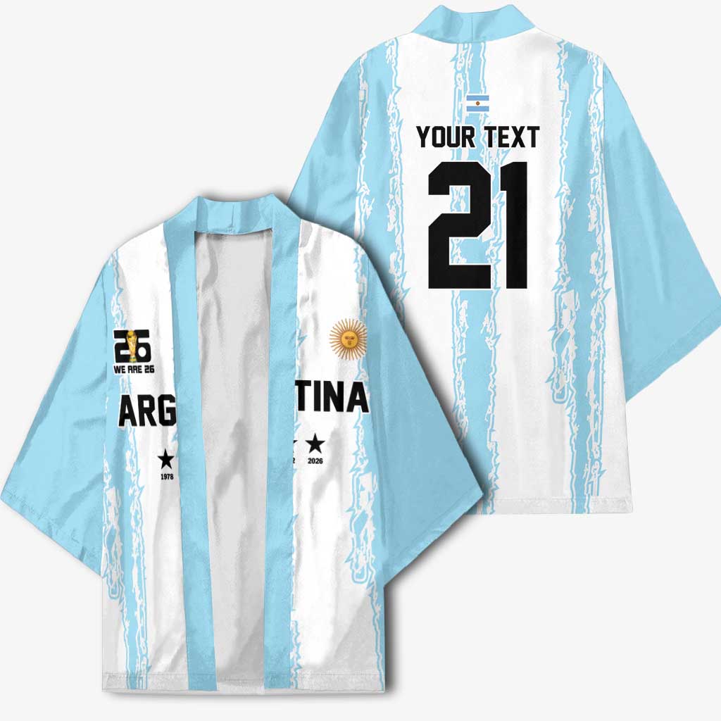 World Football 2026 Argentina Custom Kimono Past Champions Future Legends Blue - Wonder Print Shop