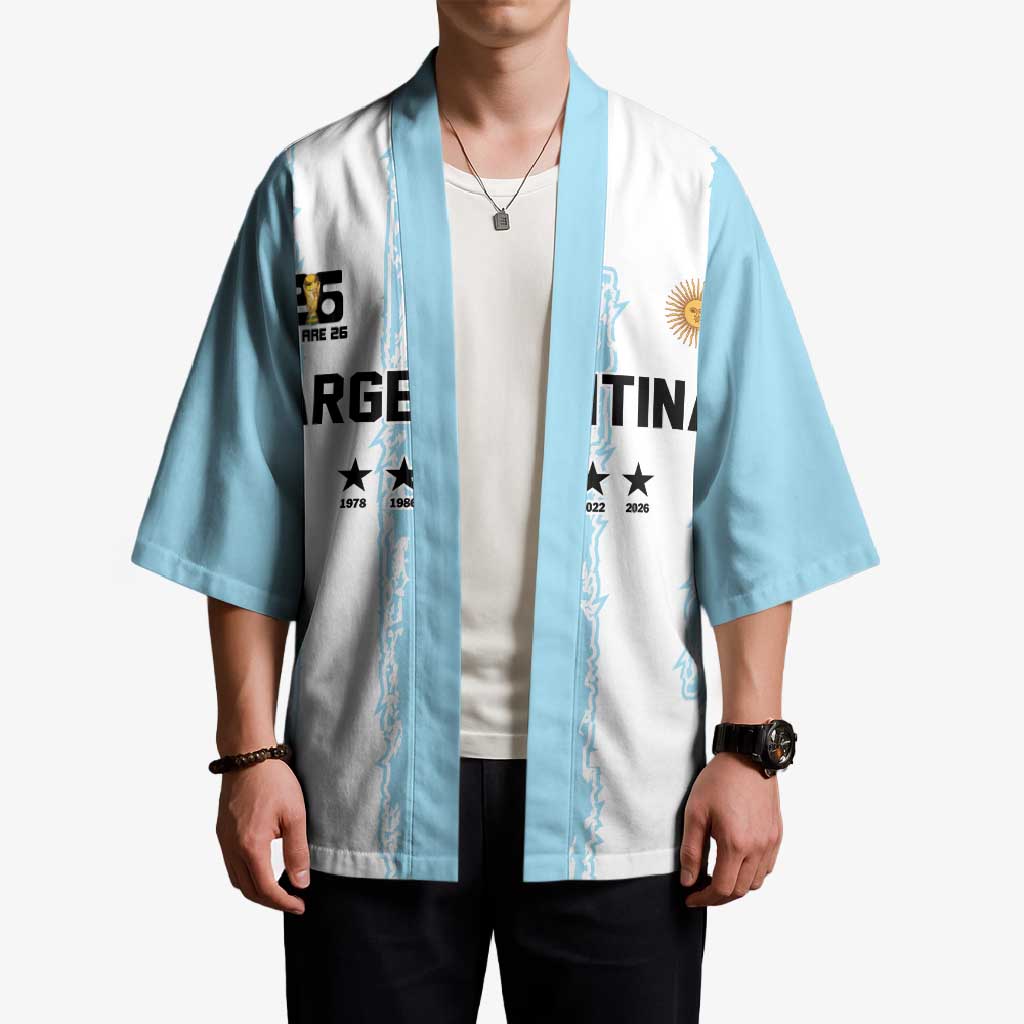 World Football 2026 Argentina Custom Kimono Past Champions Future Legends Blue - Wonder Print Shop