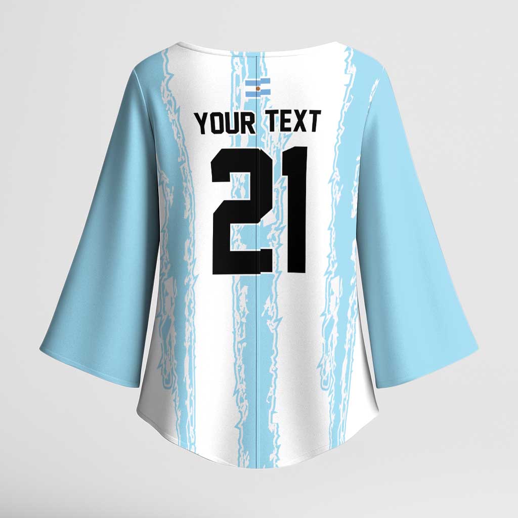 World Football 2026 Argentina Custom Kimono Sleeve Blouse Past Champions Future Legends Blue - Wonder Print Shop
