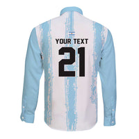 World Football 2026 Argentina Custom Long Sleeve Button Shirt Past Champions Future Legends Blue - Wonder Print Shop