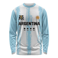 World Football 2026 Argentina Custom Long Sleeve Shirt Past Champions Future Legends Blue - Wonder Print Shop