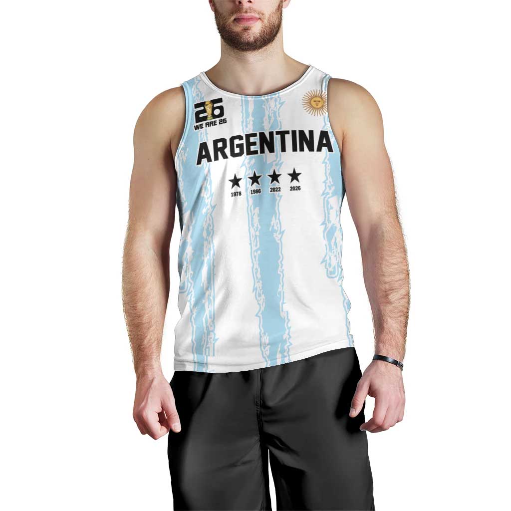World Football 2026 Argentina Custom Men Tank Top Past Champions Future Legends Blue - Wonder Print Shop