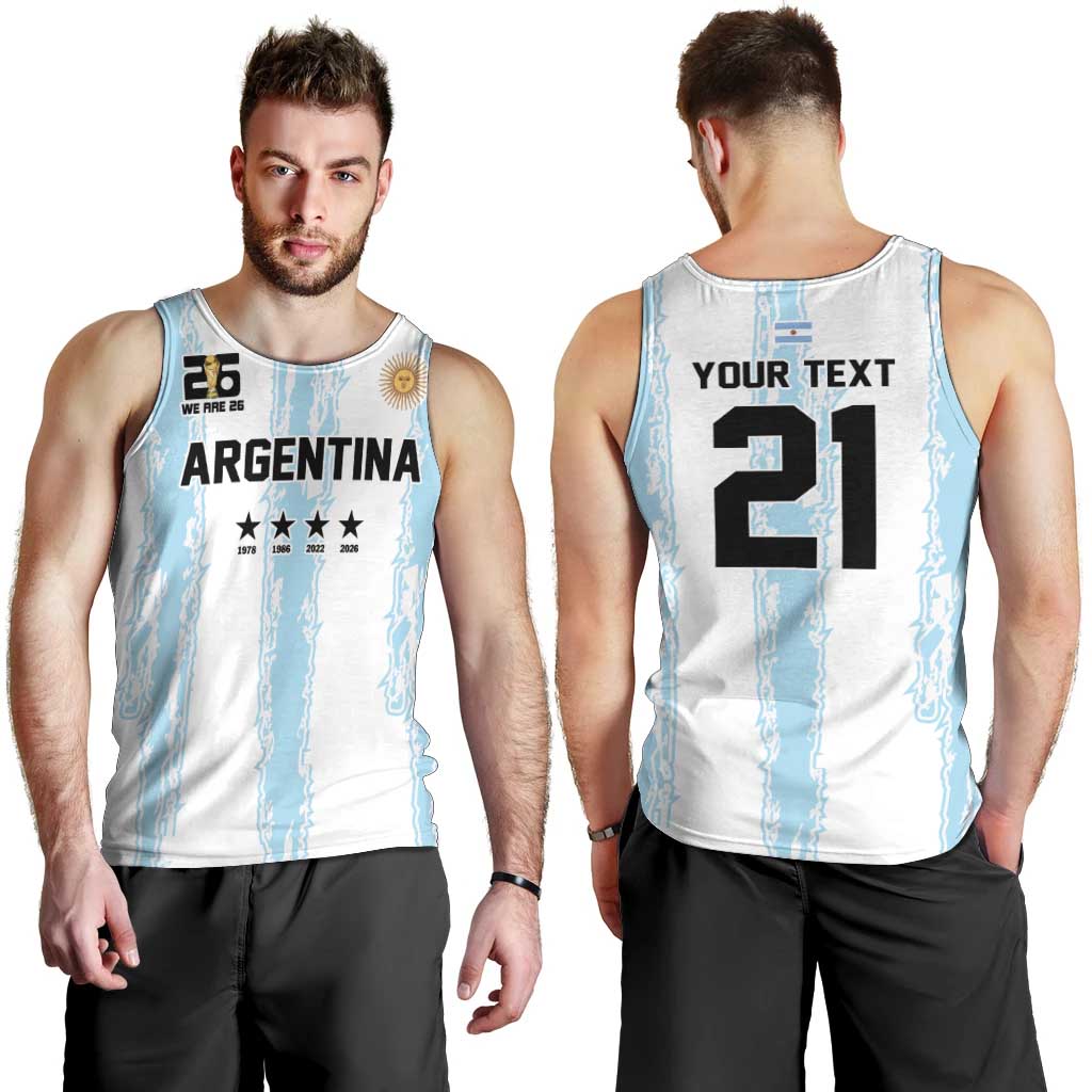 World Football 2026 Argentina Custom Men Tank Top Past Champions Future Legends Blue - Wonder Print Shop