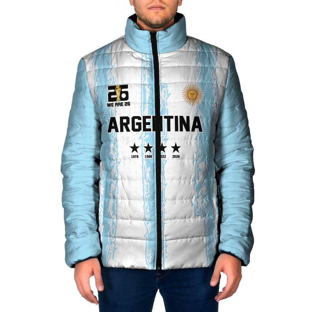 World Football 2026 Argentina Custom Padded Jacket Past Champions Future Legends Blue - Wonder Print Shop