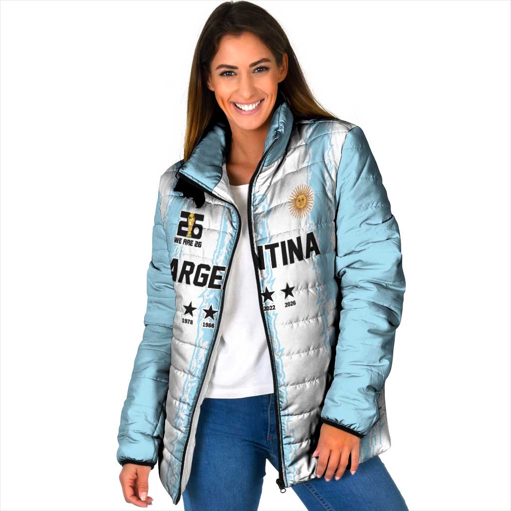 World Football 2026 Argentina Custom Padded Jacket Past Champions Future Legends Blue - Wonder Print Shop