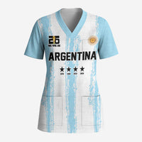 World Football 2026 Argentina Custom Scrub Top Past Champions Future Legends Blue - Wonder Print Shop