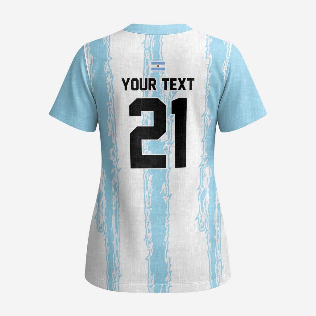 World Football 2026 Argentina Custom Scrub Top Past Champions Future Legends Blue - Wonder Print Shop