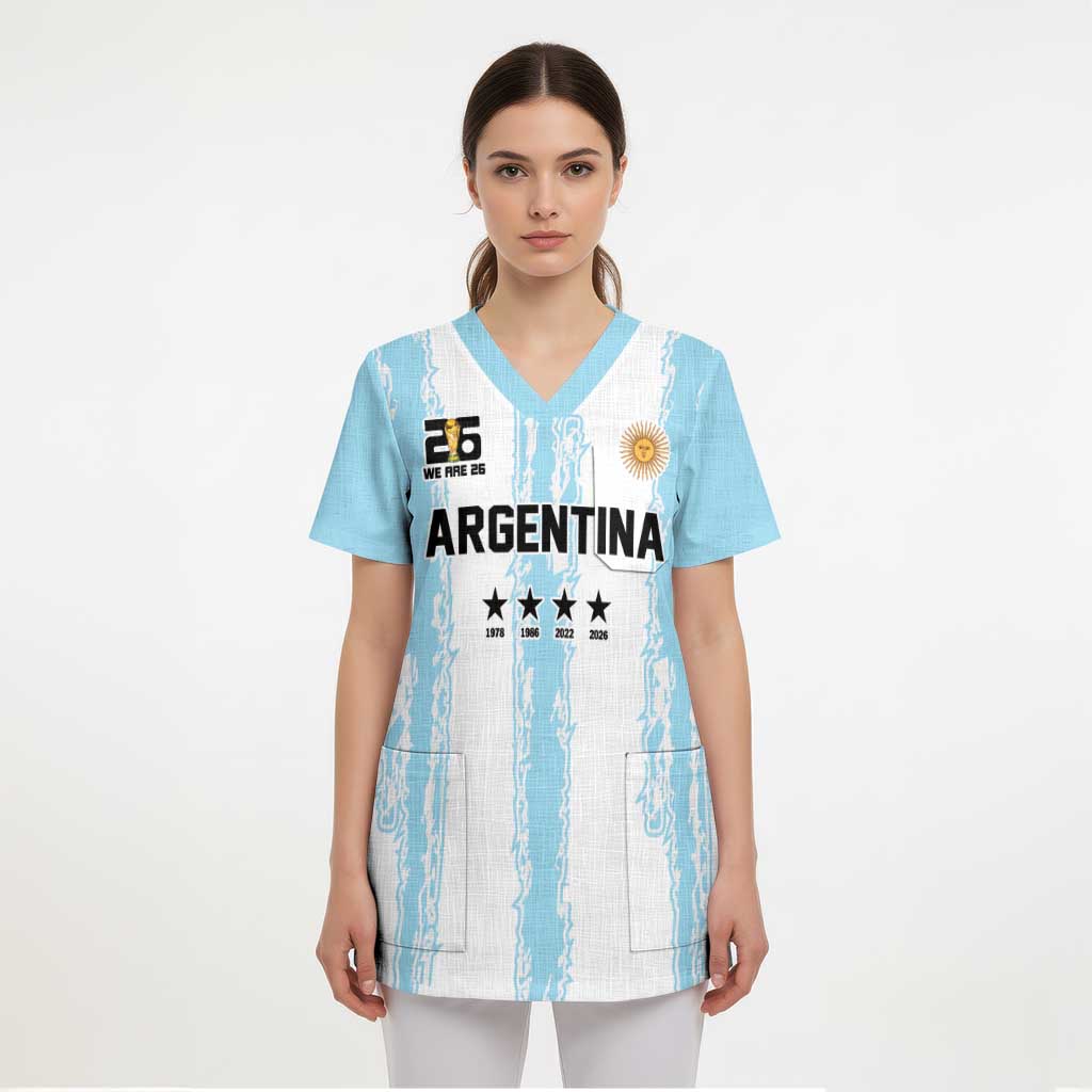 World Football 2026 Argentina Custom Scrub Top Past Champions Future Legends Blue - Wonder Print Shop