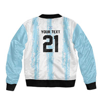 World Football 2026 Argentina Custom Sleeve Zip Bomber Jacket Past Champions Future Legends Blue - Wonder Print Shop