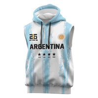 World Football 2026 Argentina Custom Sleeveless Hoodie Past Champions Future Legends Blue - Wonder Print Shop