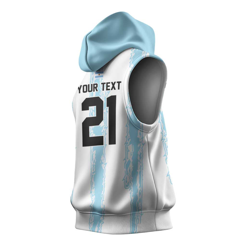 World Football 2026 Argentina Custom Sleeveless Hoodie Past Champions Future Legends Blue - Wonder Print Shop