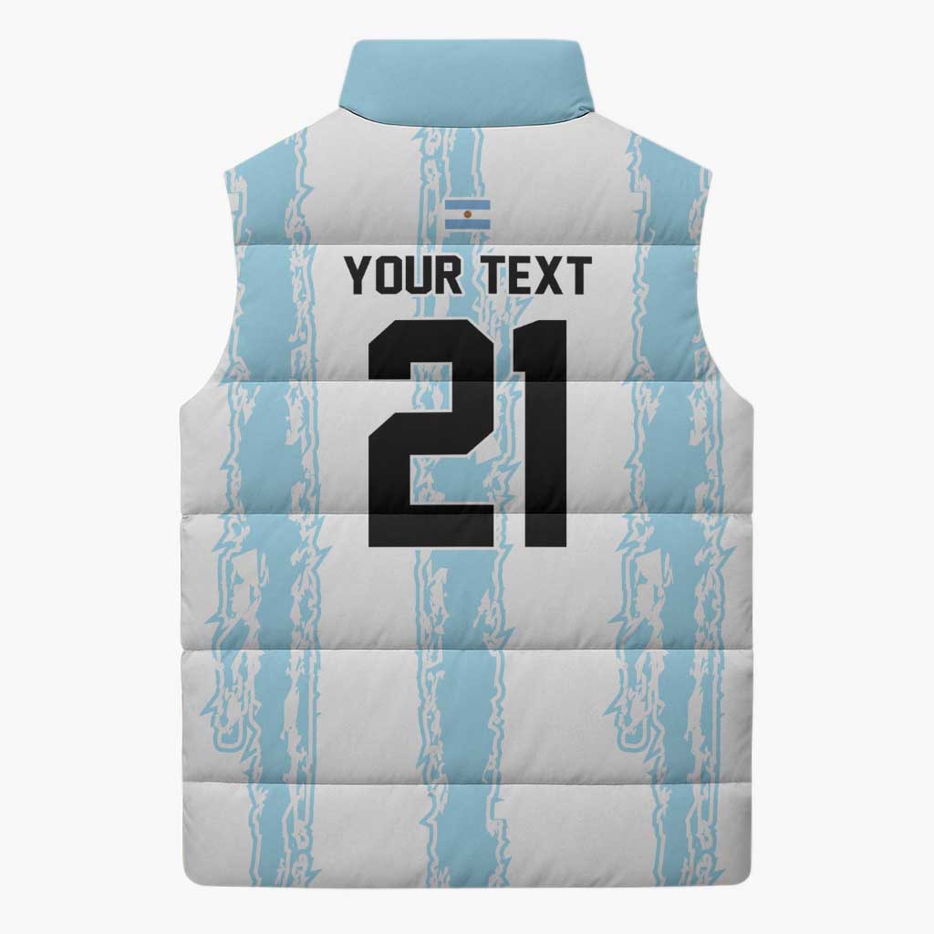 World Football 2026 Argentina Custom Sleeveless Puffer Jacket Past Champions Future Legends Blue - Wonder Print Shop