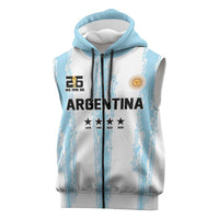 World Football 2026 Argentina Custom Sleeveless Zip Hoodie Past Champions Future Legends Blue - Wonder Print Shop