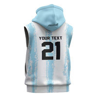 World Football 2026 Argentina Custom Sleeveless Zip Hoodie Past Champions Future Legends Blue - Wonder Print Shop