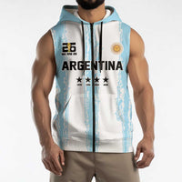 World Football 2026 Argentina Custom Sleeveless Zip Hoodie Past Champions Future Legends Blue - Wonder Print Shop