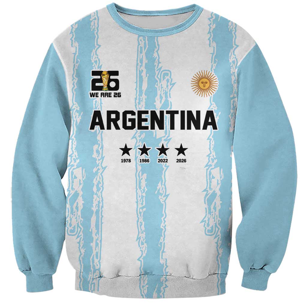 World Football 2026 Argentina Custom Sweatshirt Past Champions Future Legends Blue - Wonder Print Shop