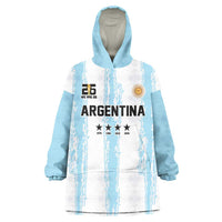 World Football 2026 Argentina Custom Wearable Blanket Hoodie Past Champions Future Legends Blue - Wonder Print Shop