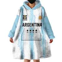 World Football 2026 Argentina Custom Wearable Blanket Hoodie Past Champions Future Legends Blue - Wonder Print Shop