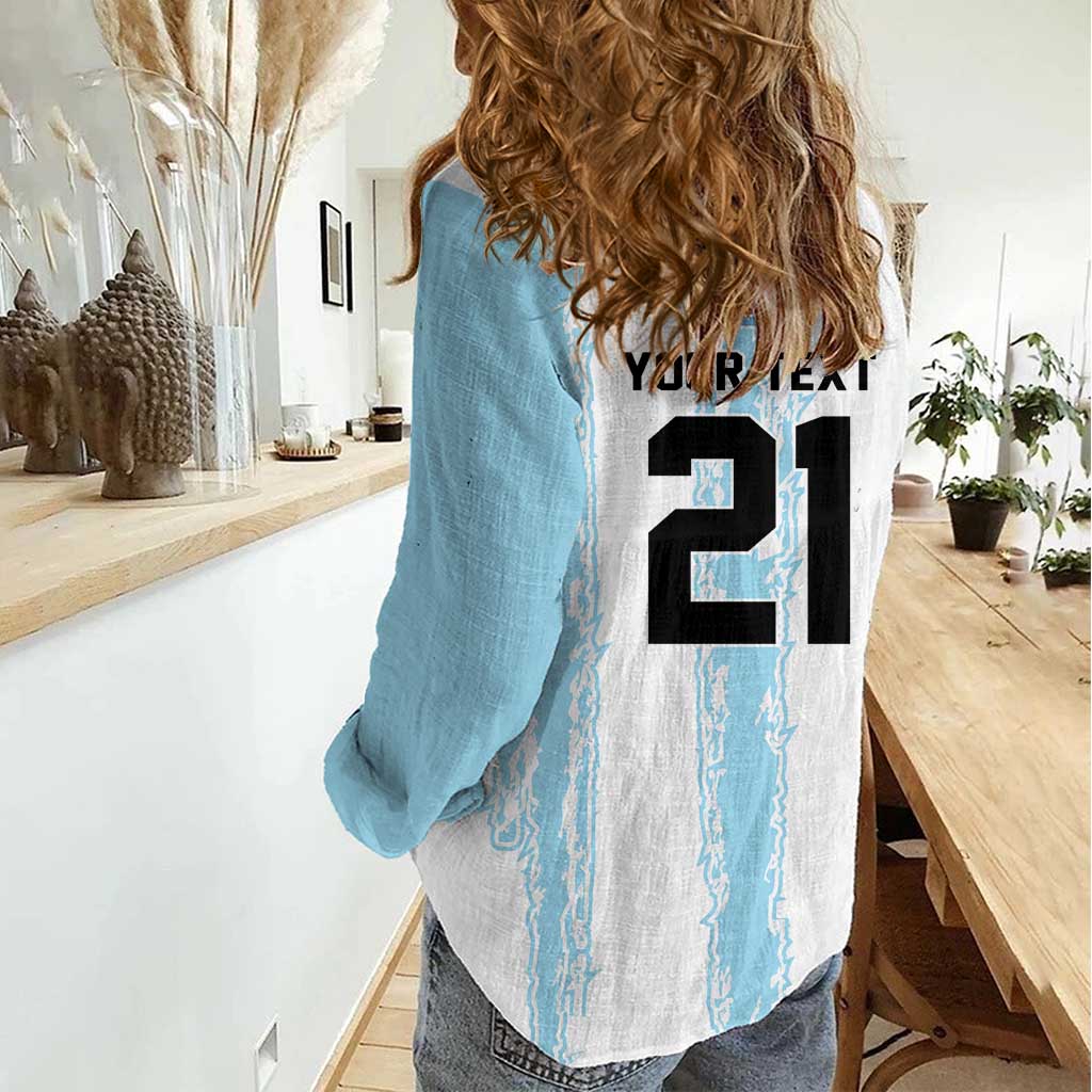 World Football 2026 Argentina Custom Women Casual Shirt Past Champions Future Legends Blue - Wonder Print Shop