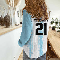 World Football 2026 Argentina Custom Women Casual Shirt Past Champions Future Legends Blue - Wonder Print Shop