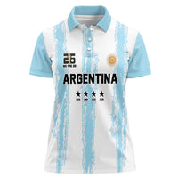 World Football 2026 Argentina Custom Women Polo Shirt Past Champions Future Legends Blue - Wonder Print Shop