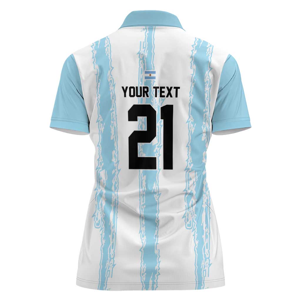 World Football 2026 Argentina Custom Women Polo Shirt Past Champions Future Legends Blue - Wonder Print Shop