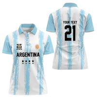 World Football 2026 Argentina Custom Women Polo Shirt Past Champions Future Legends Blue - Wonder Print Shop