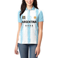 World Football 2026 Argentina Custom Women Polo Shirt Past Champions Future Legends Blue - Wonder Print Shop