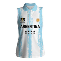 World Football 2026 Argentina Custom Women Sleeveless Polo Shirt Past Champions Future Legends Blue - Wonder Print Shop