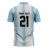 World Football 2026 Argentina Custom Zipper Polo Shirt Past Champions Future Legends Blue - Wonder Print Shop