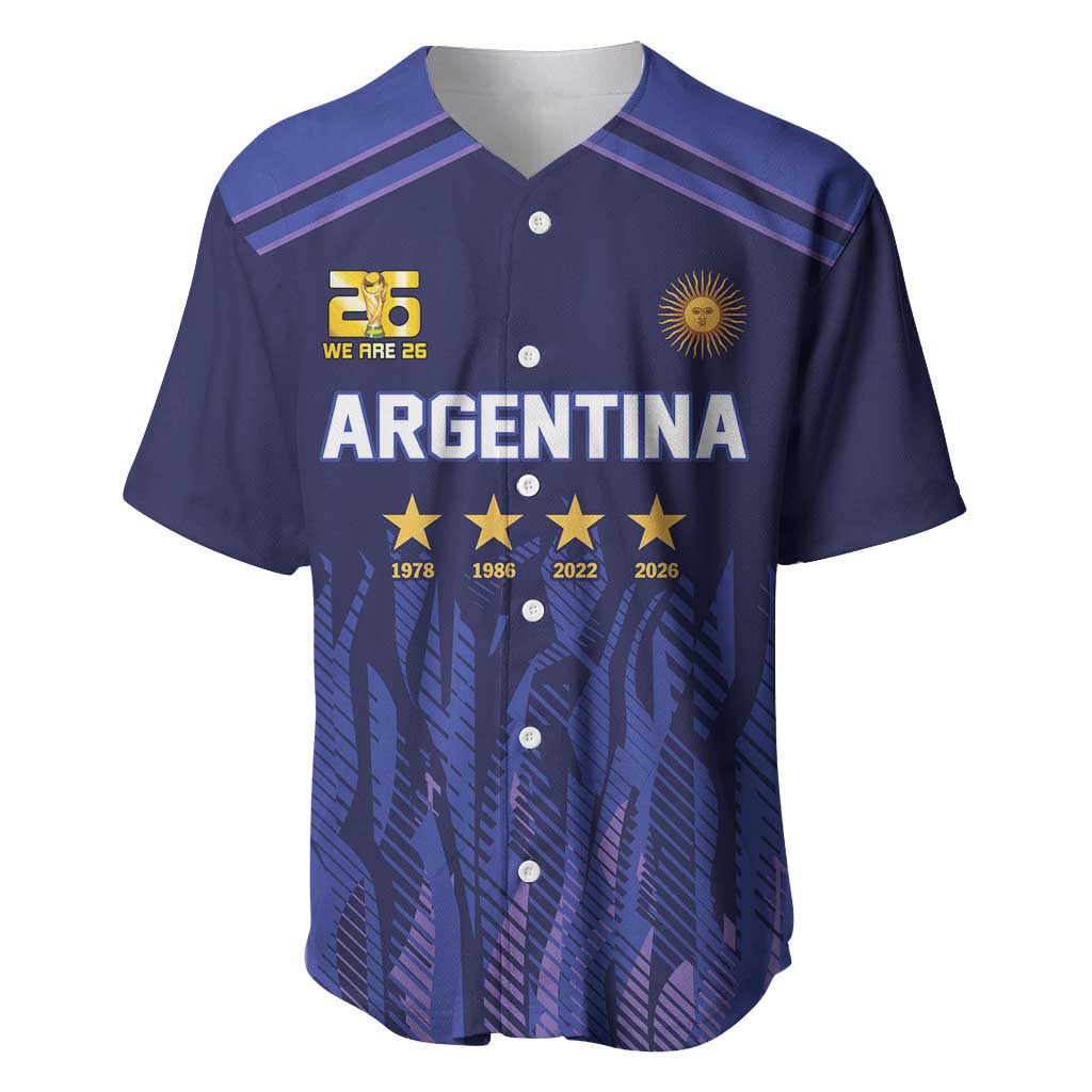 World Football 2026 Argentina Custom Baseball Jersey Past Champions Future Legends Purple - Wonder Print Shop