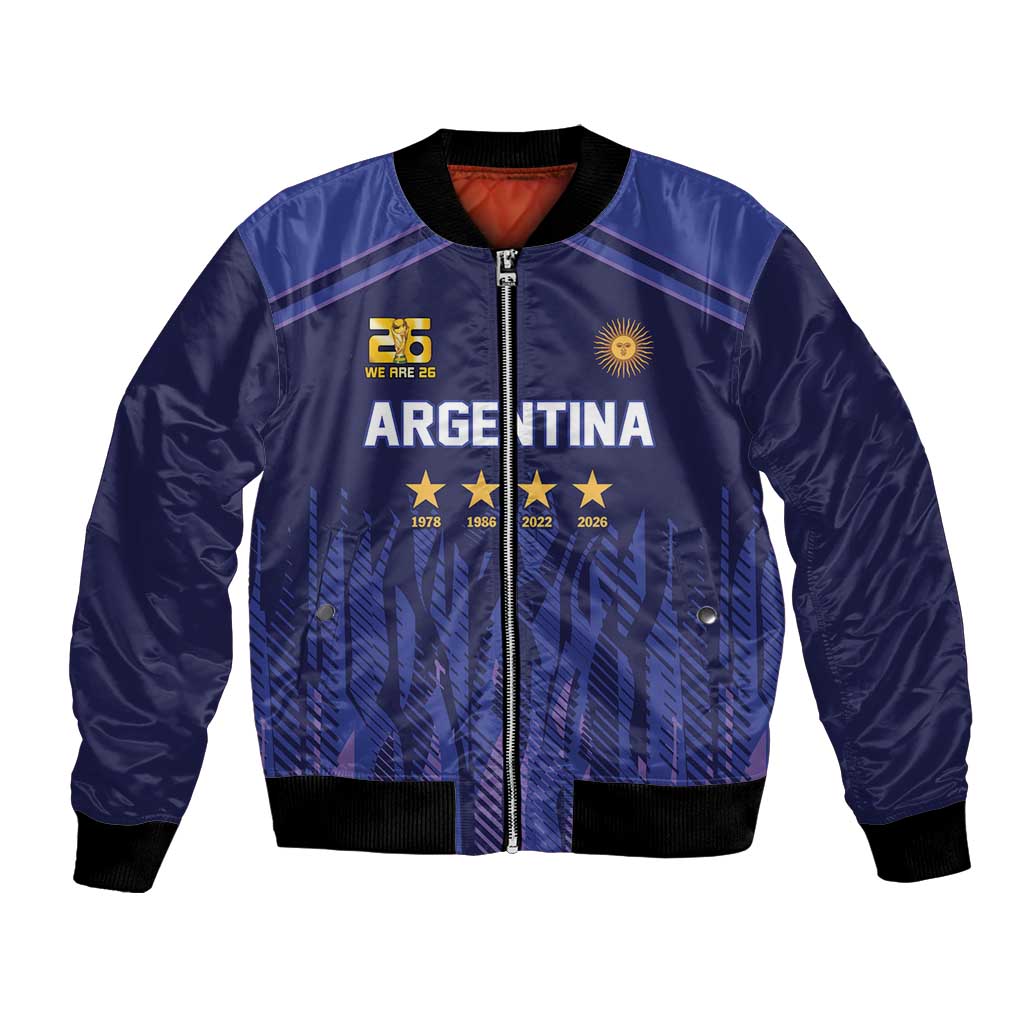 World Football 2026 Argentina Custom Bomber Jacket Past Champions Future Legends Purple - Wonder Print Shop
